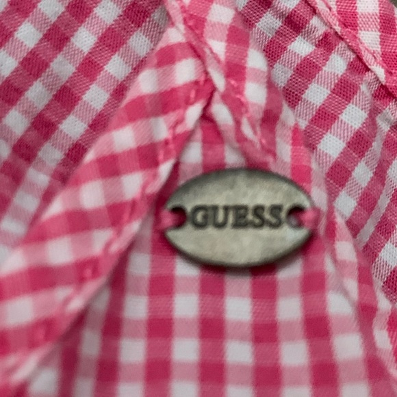 Guess halter spaghetti strap gingham checkered print red and white top XS - Picture 4 of 6